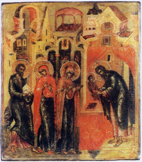 000.05605 : Opdracht van Jezus in de Tempel, Russisch, 17de eeuw, 43 x 33 cm