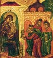 detail van 000.05172 : Geboorte van Jezus, paneelikoon, Russisch, 17de eeuw, 31 x 27 cm