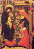 detail van 999.00383 : Geboorte van Jezus, paneelikoon, Russisch-Jaroslavl, laat 17e eeuw, 122 x 102 cm