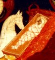 detail van 000.04083 : Geboorte en Aanbidding van Jezus, paneelikoon, Russisch, 16de eeuw, 52,5 x 39 cm