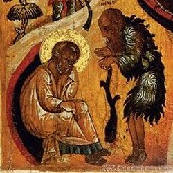 detail van 000.04204 : Geboorte van Jezus,  paneelikoon, Russisch (Pskov), 16de eeuw, 56 x 46,5 cm