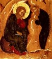 detail van 000.04226 : Geboorte van Jezus,  paneelikoon, Russisch (Moskou), 16de-17de  eeuw, 63 x 42 cm