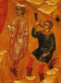 detail van 000.04083 : Geboorte van Jezus, paneelikoon, Russisch, 16de eeuw, 52,5 x 39 cm