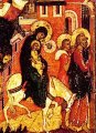 Vlucht naar Egypte (detail van 999.00383 : Geboorte van Jezus, paneelikoon, Russisch (Jaroslavl), laat 17de eeuw, 122 x 102 cm)